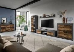 Wohnwand Jam Matera Nachbildung Old Wood Nachbildung B/H/T: ca. 159x330x35 cm