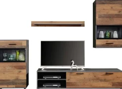 Wohnwand Mango Old Wood Nachbildung Matera Nachbildung B/H/T: ca. 246x182x37 cm