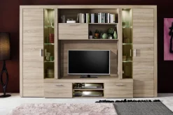 Wohnwand Mondeo Eiche Sägerau hell Nachbildung B/H/T: ca. 291x197x41 cm