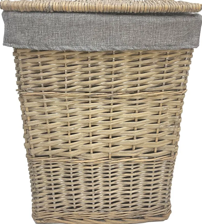Wäschekorb grau Weide B/H/L: ca. 27x52x38 cm