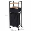 Wäschewagen schwarz Bambus B/H/T: ca. 38x105x33 cm