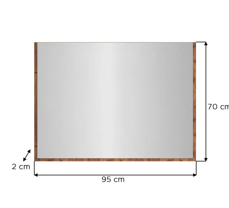 xonox.home Garderobenspiegel Bueno Basalt Nox Oak Nachbildung B/H: ca. 95x70 cm
