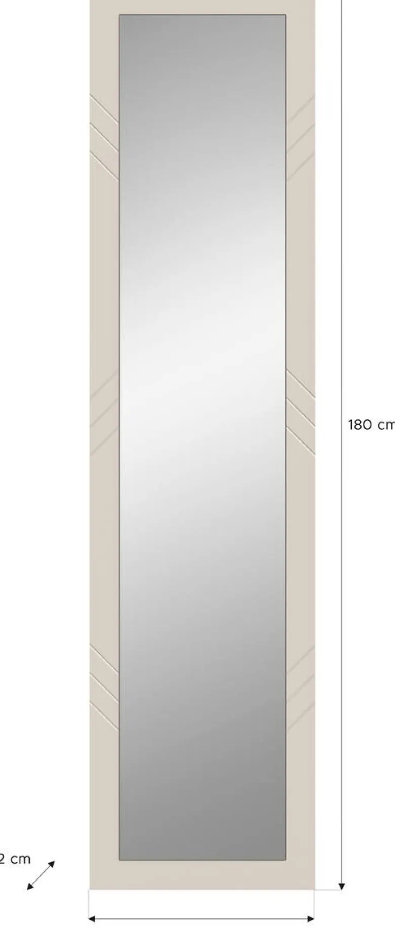 xonox.home Wandspiegel NOTES sandbeige sandbeige matt Melamin B/H/T: ca. 45x100x2 cm