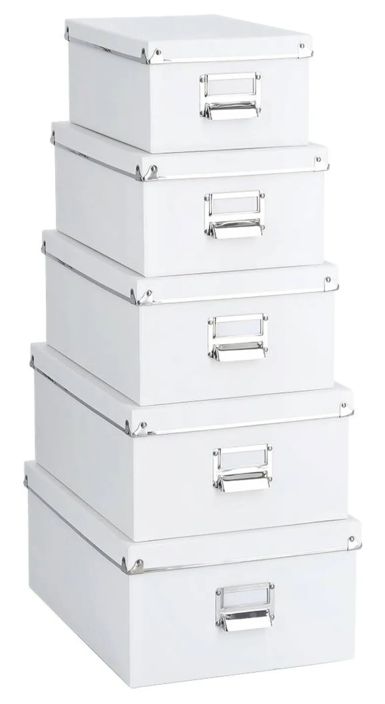 Zeller Aufbewahrungsboxen-Set weiß Metall