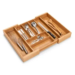 Zeller Besteckkasten ausziehbar natur Bambus B/H/L: ca. 35x6,5x43 cm