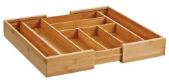 Zeller Besteckkasten ausziehbar natur Bambus B/H/L: ca. 35x6,5x43 cm