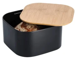 Zeller Brotkasten schwarz Stahl B/H/L: ca. 27x15x27 cm