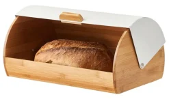Zeller Brotkasten weiß Bambus B/H/L: ca. 27x19x39 cm