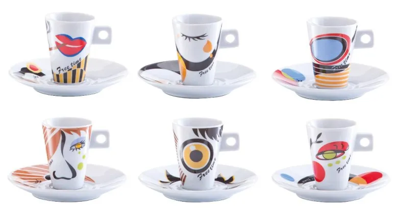 Zeller Espresso-Set Faces