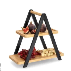 Zeller Etagere schwarz Bambus B/H/L: ca. 172x32x34 cm