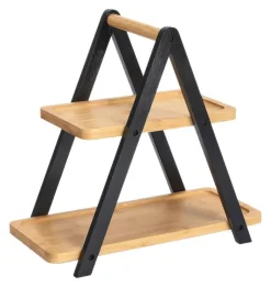 Zeller Etagere schwarz Bambus B/H/L: ca. 172x32x34 cm