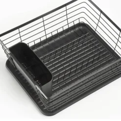 Zeller Geschirrabtropfständer schwarz Metall B/H/L: ca. 30,5x14,5x37 cm