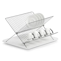 Zeller Geschirrabtropfständer weiß Metall B/H/L: ca. 32x23x43 cm