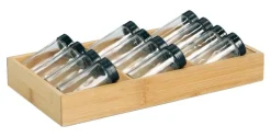 Zeller Gewürzeinsatz-Set schwarz Bambus B/H/L: ca. 20x9x38 cm