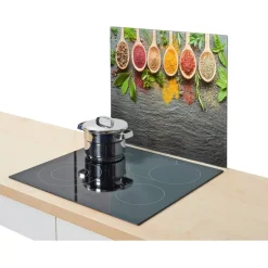 Zeller Herdblende-/Abdeckplatte Spices anthrazit Glas B/H/L: ca. 50x0,8x56 cm