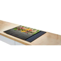 Zeller Herdblende-/Abdeckplatte Spices anthrazit Glas B/H/L: ca. 50x0,8x56 cm