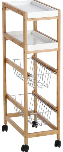 Zeller Küchenwagen weiß Bambus B/H/T: ca. 40x83x22 cm