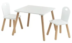 Zeller Kindertisch mit 2 Stühlen Scandi weiß Kiefer