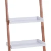 Zeller Leiter-Regal weiß Bambus B/H/T: ca. 55x145x30 cm