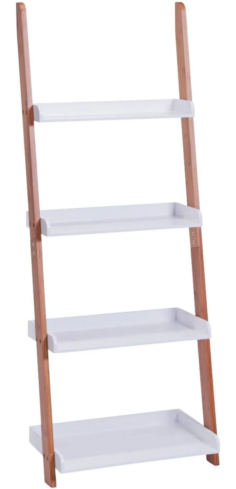 Zeller Leiter-Regal weiß Bambus B/H/T: ca. 55x145x30 cm