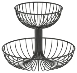 Zeller Obst-Etagere 2-lagig schwarz Metall B/H/L: ca. 32x25,8x32 cm