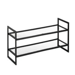 Zeller Schuhregal schwarz Metall B/H/L: ca. 24x36x70 cm