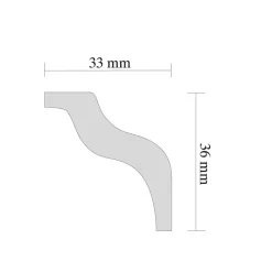 Zierprofil weiß B/H/L: ca. 3,3x3,6x200 cm