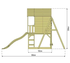 Zwerkules Spielhaus Lolla grau B/H/L: ca. 370x224x352 cm