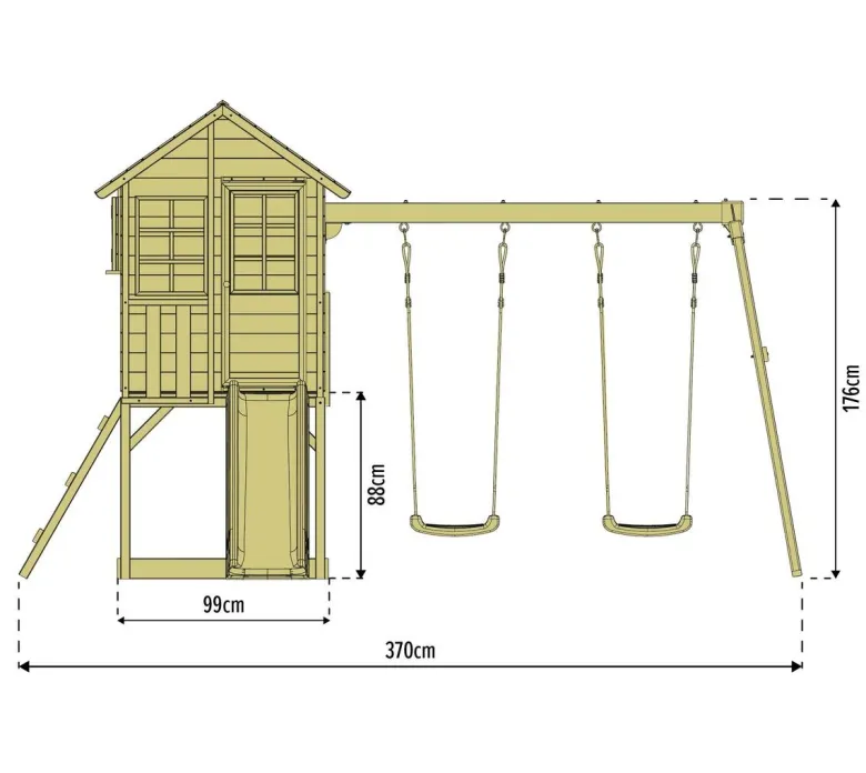 Zwerkules Spielhaus Lolla grau B/H/L: ca. 370x224x352 cm