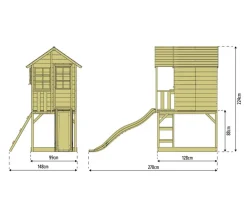 Zwerkules Spielhaus Lolla natur B/H/L: ca. 148x224x270 cm