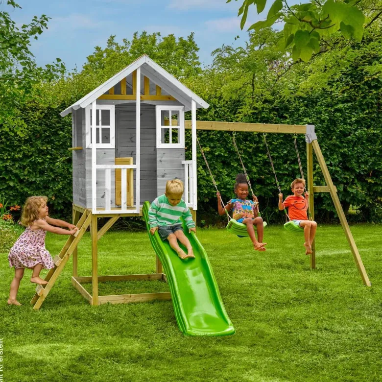 Zwerkules Spielhaus Valli grau B/H/L: ca. 370x224x352 cm